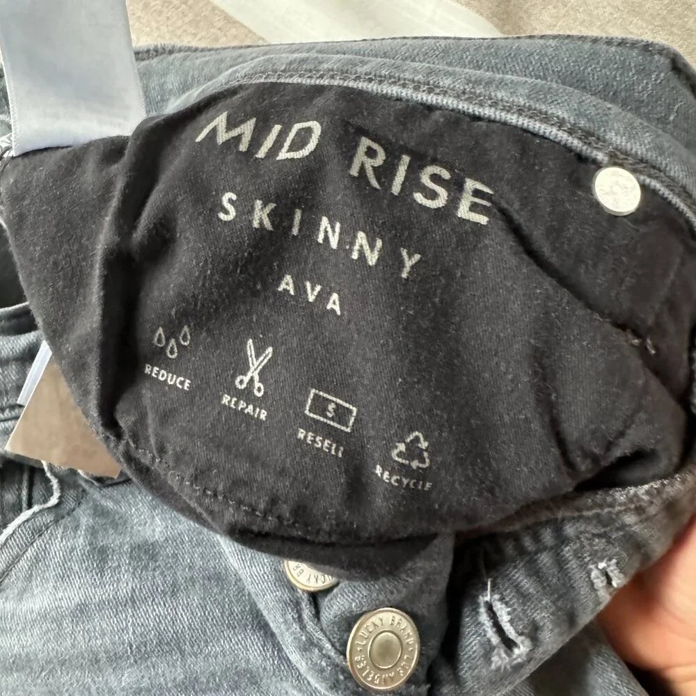 EUC Lucky Brand Mid Rise Skinny Blue Gray Jeans Sz 0 / 25R - Picture 3 of 8